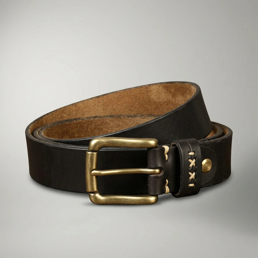 Men's Vintage Leather Belt | Elegant Carved Accessory for Any Occasion 3