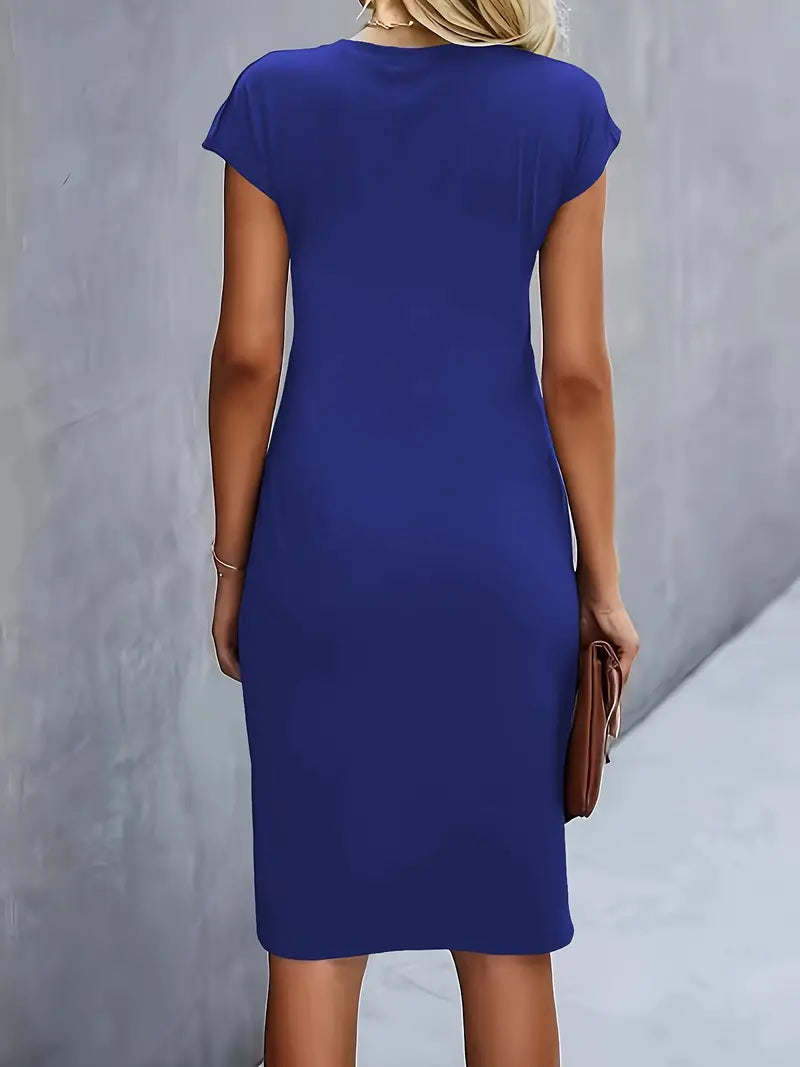 Katie | Womens Classic Short Sleeve Bodycon Dress 17