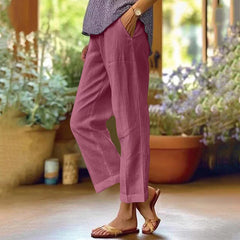 Purple straight leg trousers