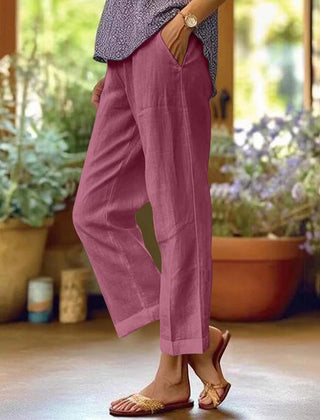 Purple straight leg trousers