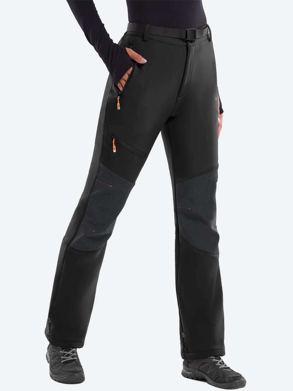 Women's Ski Pants with Fleece Lining, Waterproof, Reinforced Knees