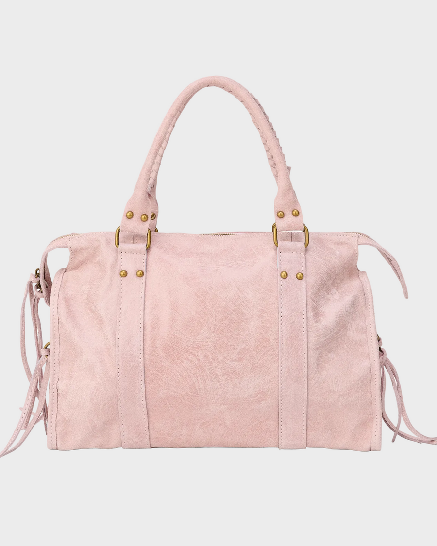 Women's Faux Leather Tote Bag with Front Zip Pocket