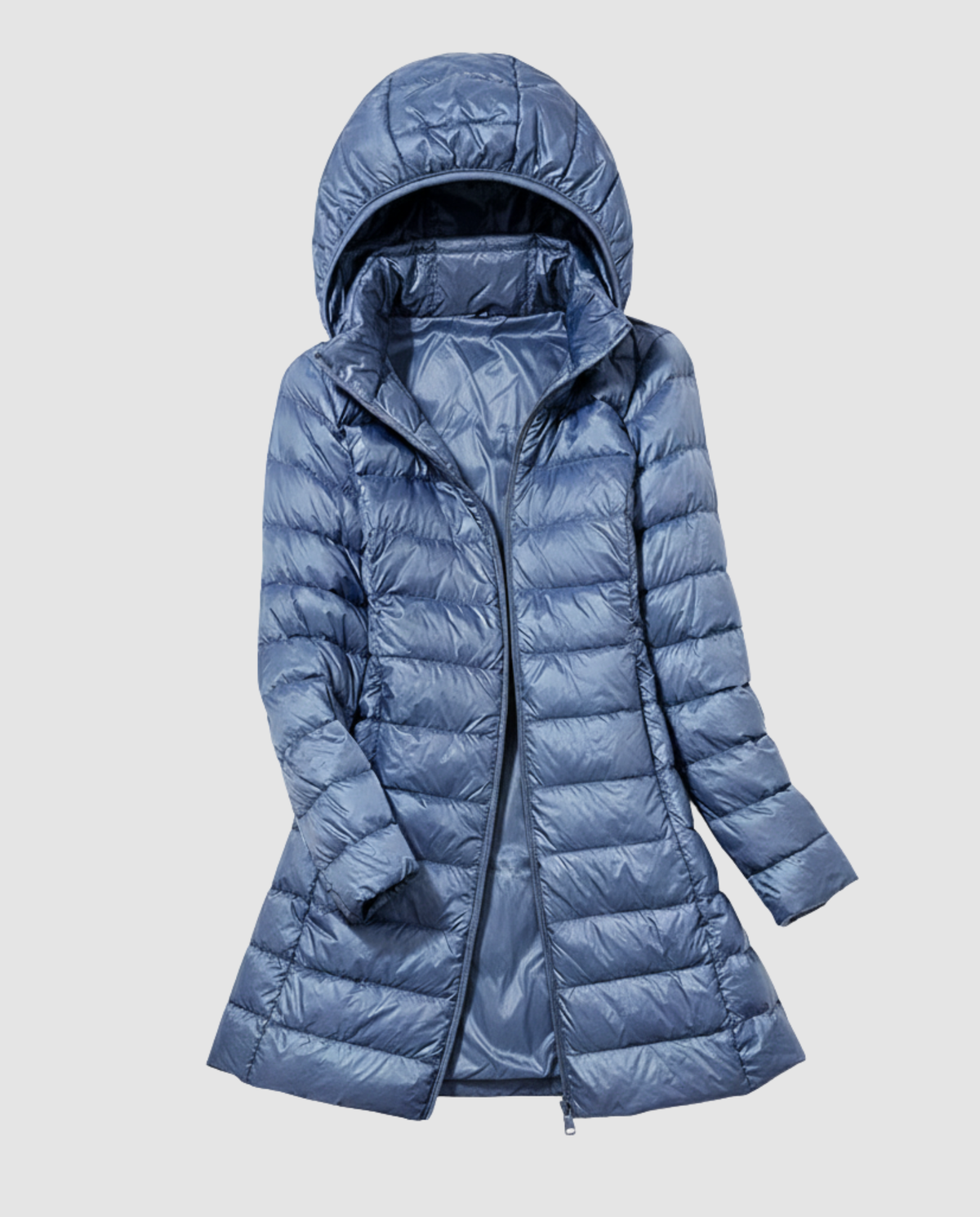 Women's Ultra-Light Puffer Jacket – Removable Hood & Fitted Cut