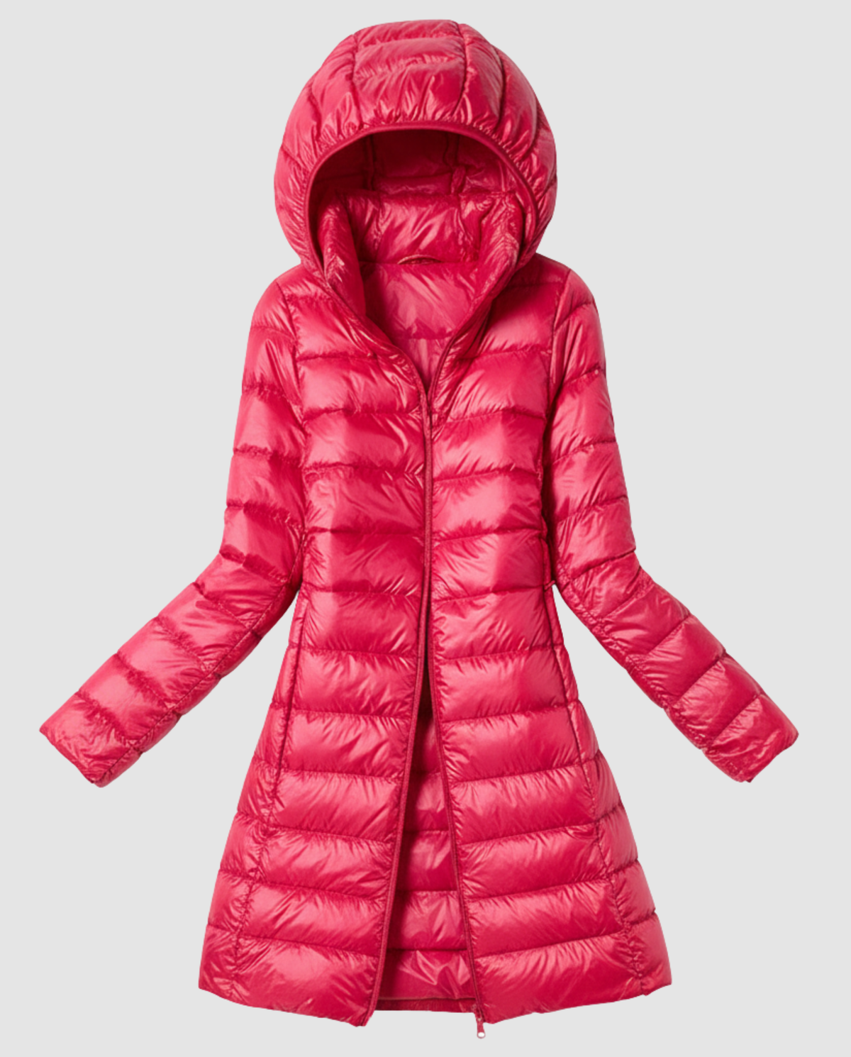Women's Ultra-Light Puffer Jacket – Removable Hood & Fitted Cut