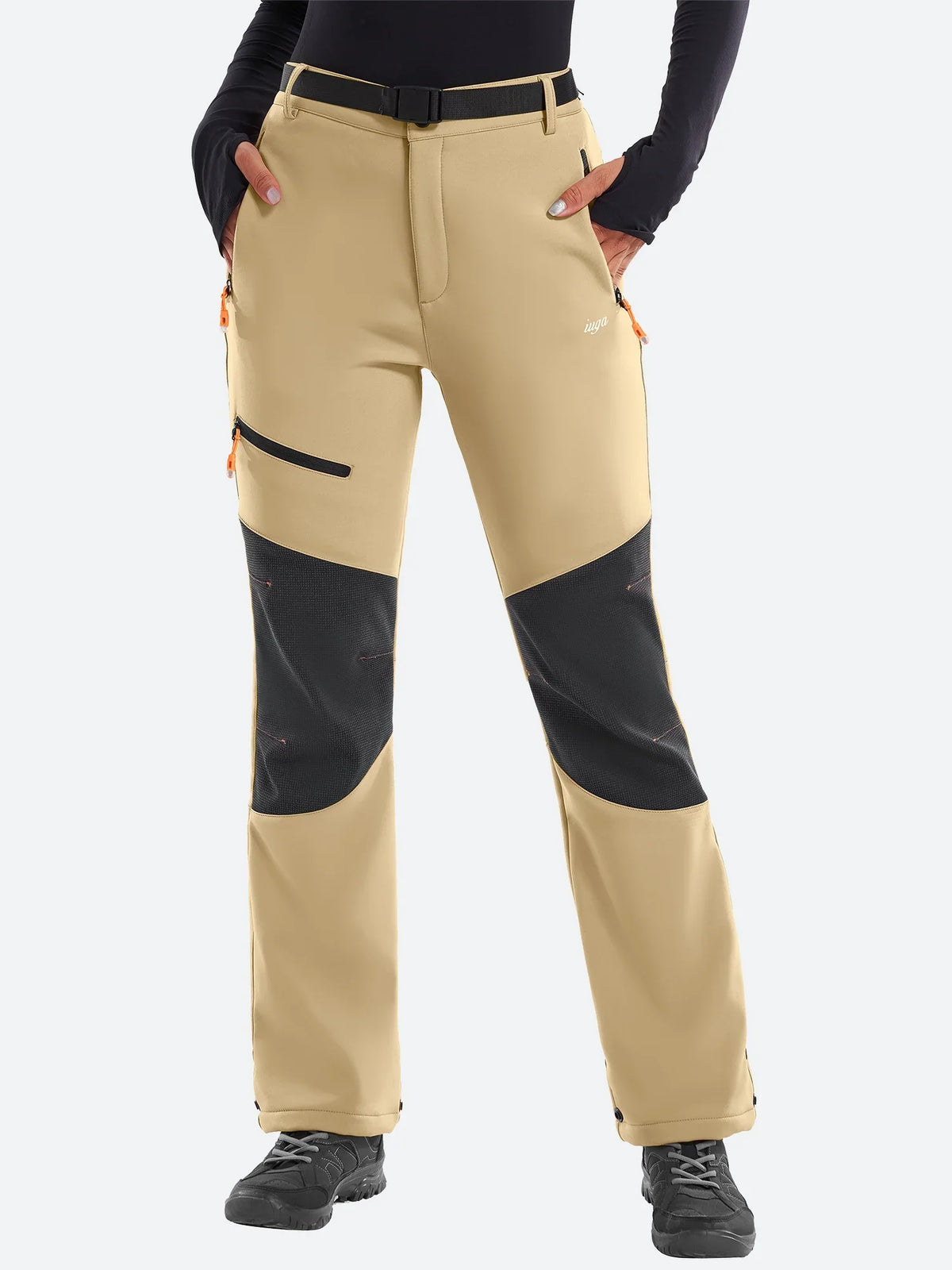 Women's Ski Pants with Fleece Lining, Waterproof, Reinforced Knees