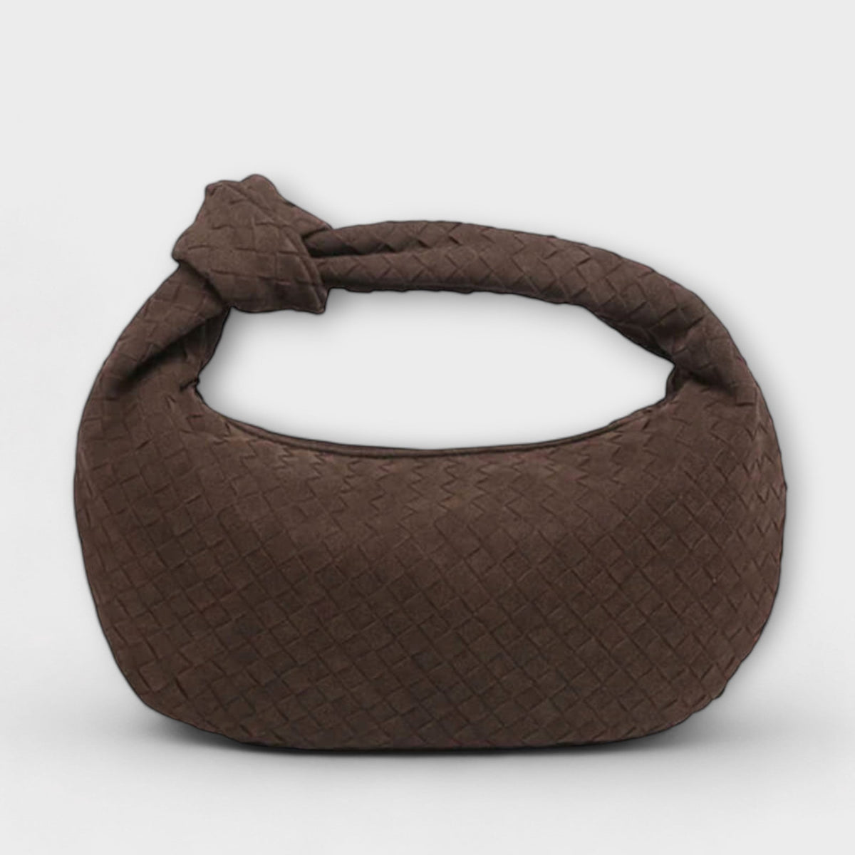 Women's Large Woven Faux Leather Knot Handle Bag