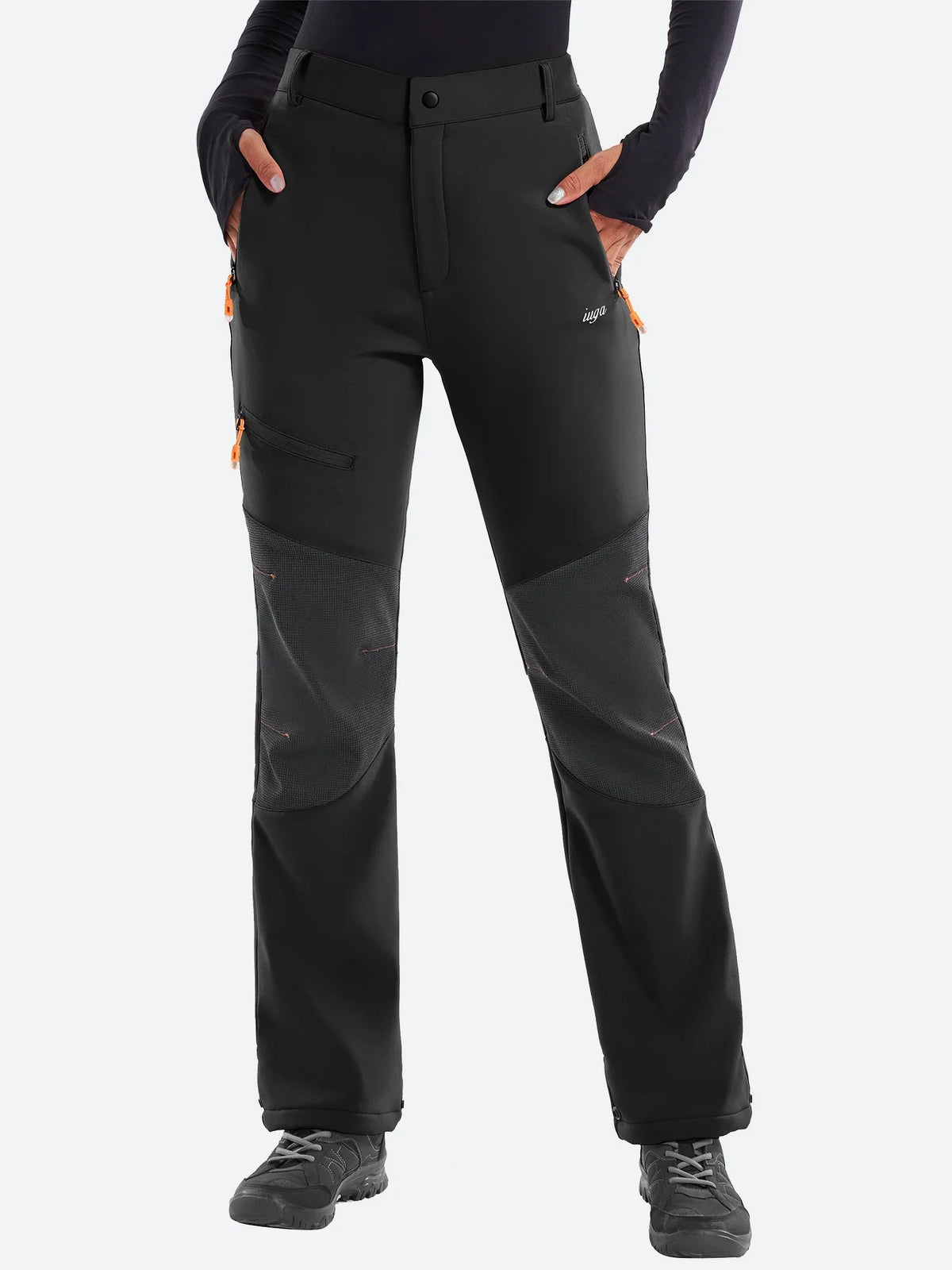 Women's Ski Pants with Fleece Lining, Waterproof, Reinforced Knees