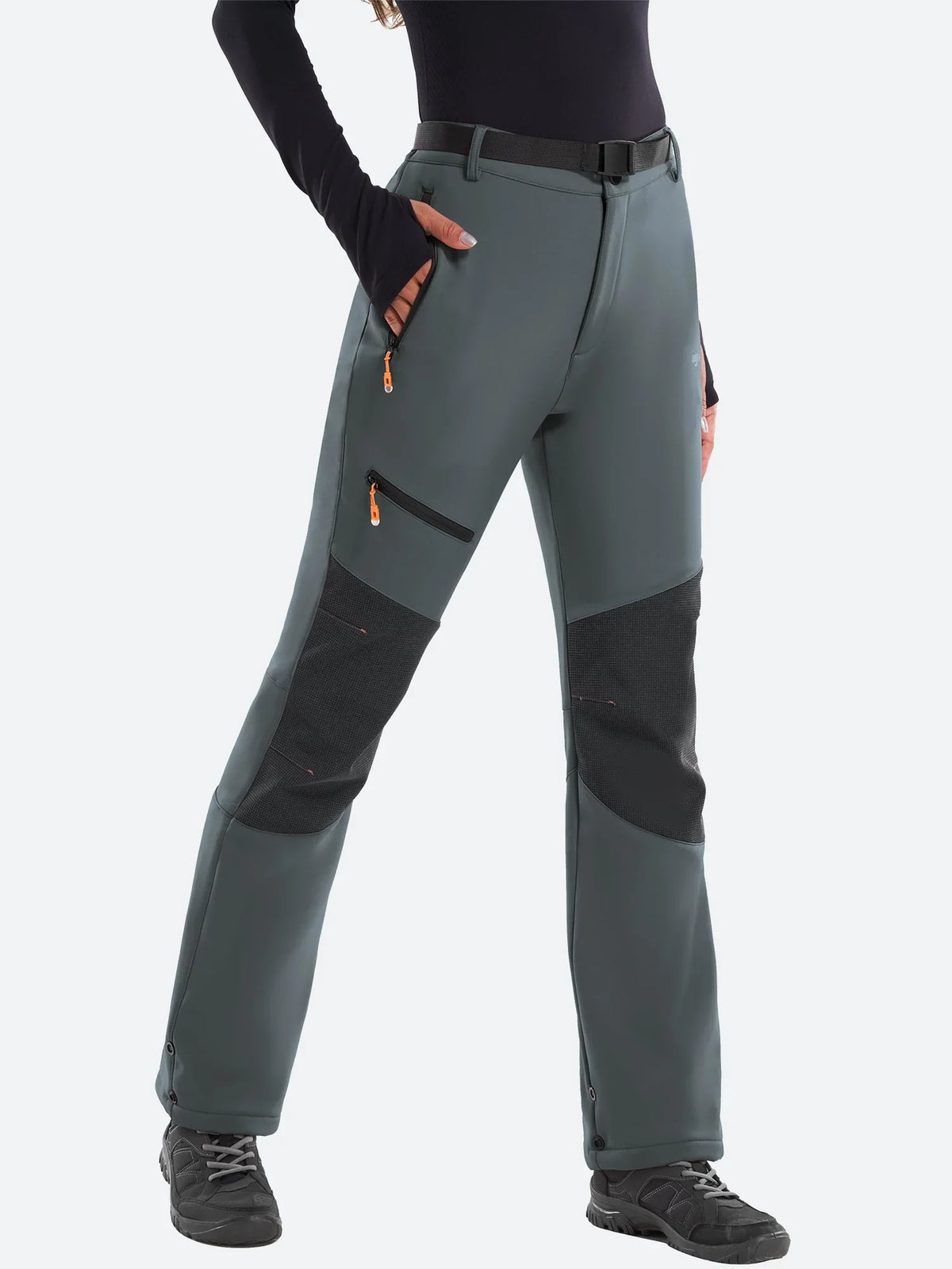 Women's Ski Pants with Fleece Lining, Waterproof, Reinforced Knees