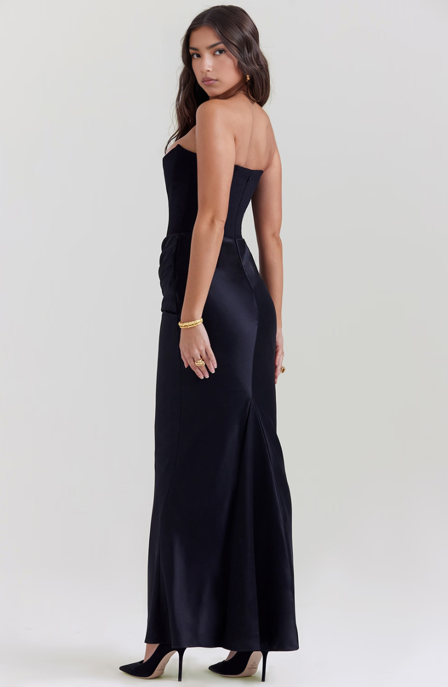Elegant Strapless Bodycon Maxi Dress | Womens Formal Cocktail Dress for Weddings and Special Events 2