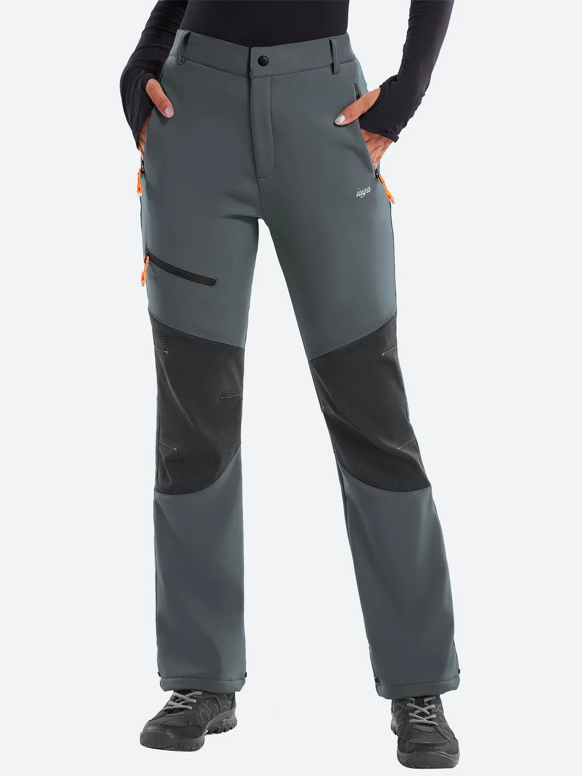 Women's Ski Pants with Fleece Lining, Waterproof, Reinforced Knees