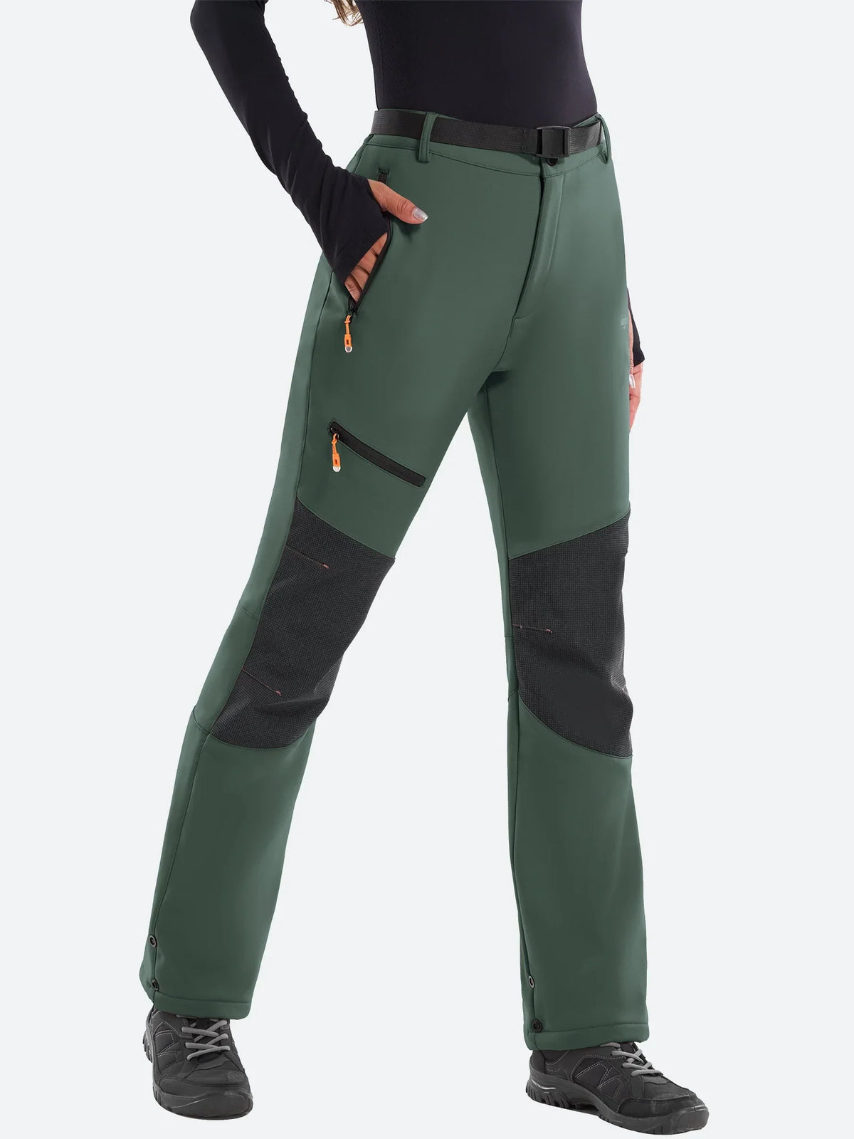 Women's Ski Pants with Fleece Lining, Waterproof, Reinforced Knees