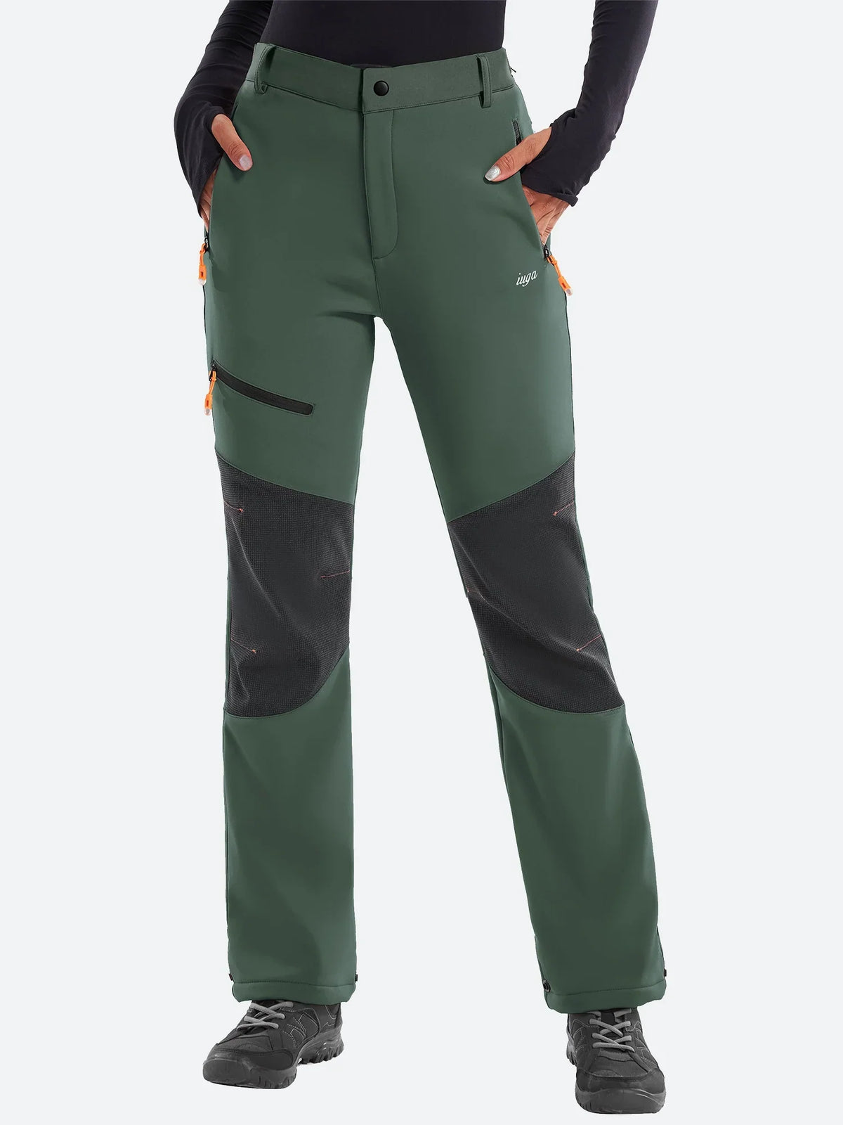 Women's Ski Pants with Fleece Lining, Waterproof, Reinforced Knees