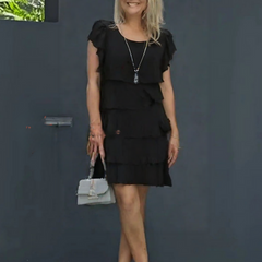 Karen | Womens Short Sleeve Layered Midi Dress 7