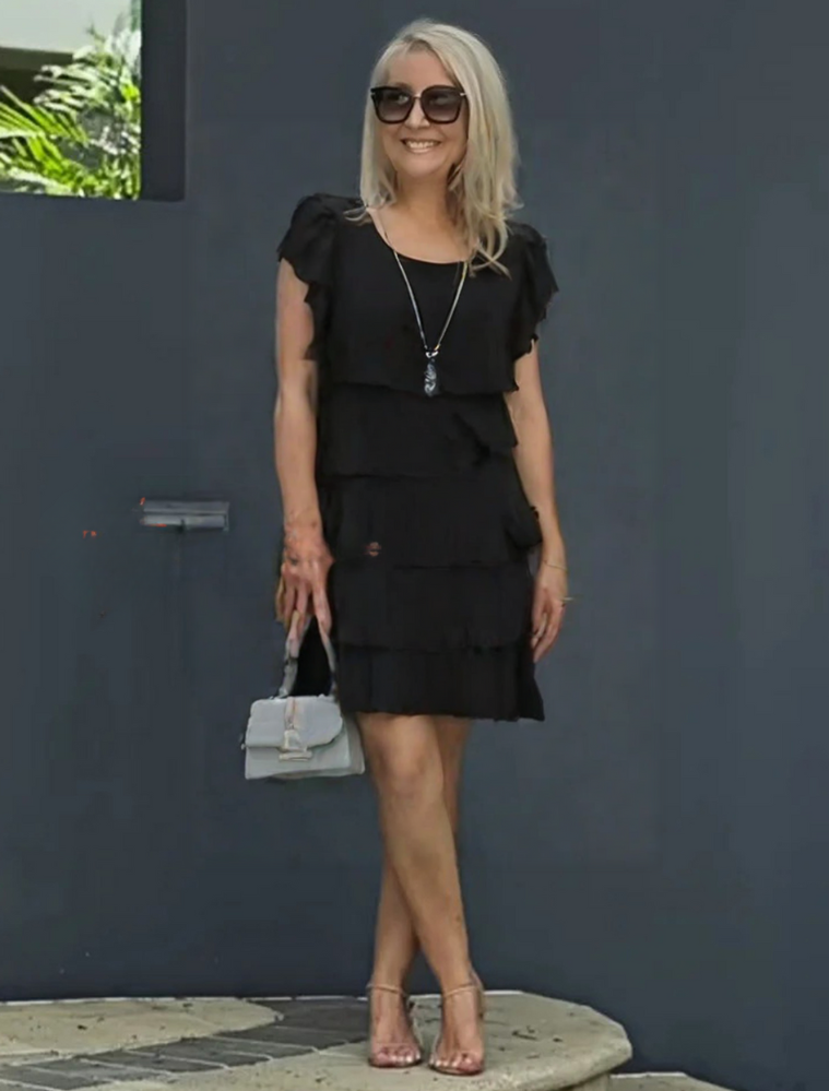 Karen | Womens Short Sleeve Layered Midi Dress 7