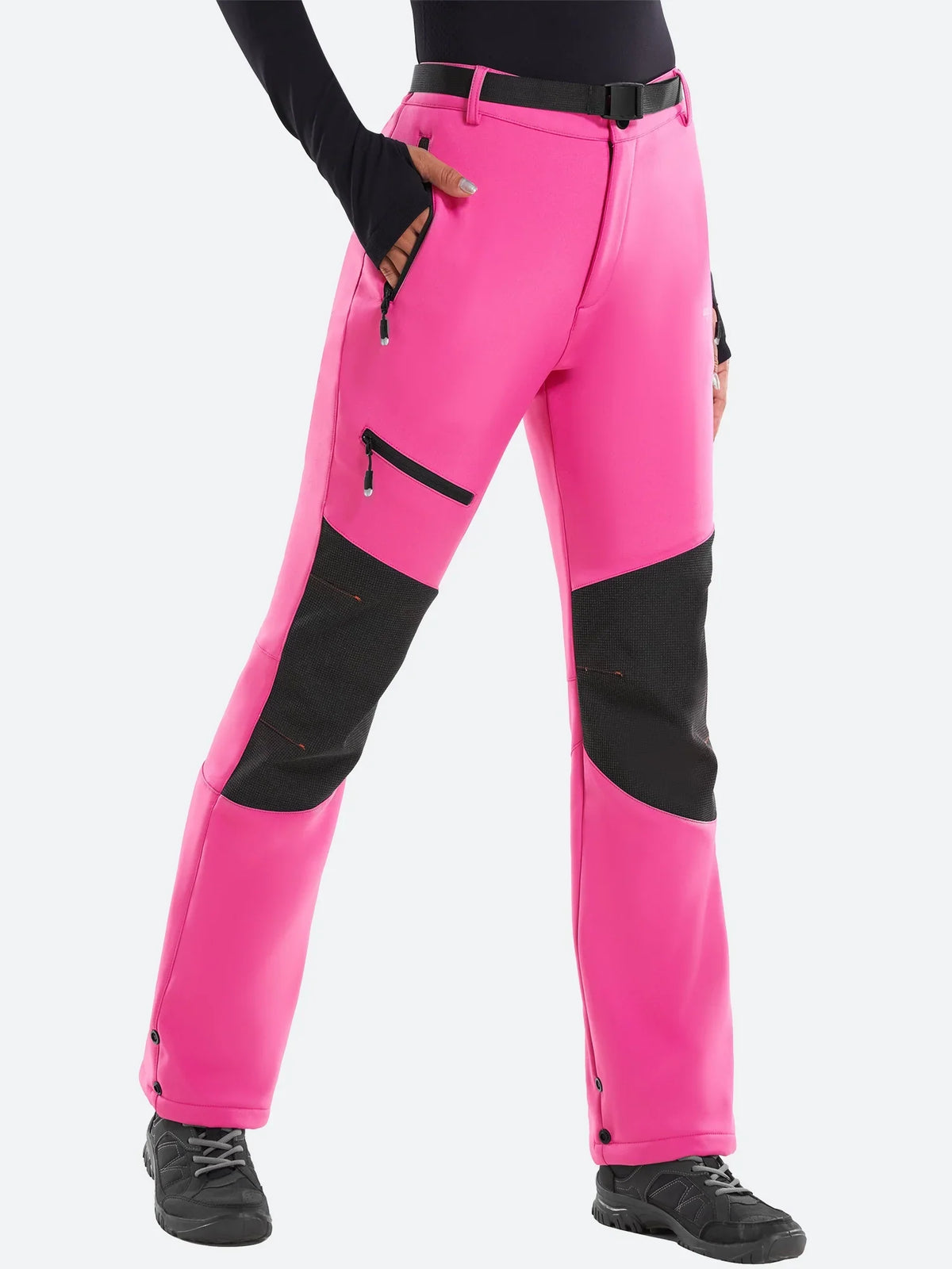 Women's Ski Pants with Fleece Lining, Waterproof, Reinforced Knees