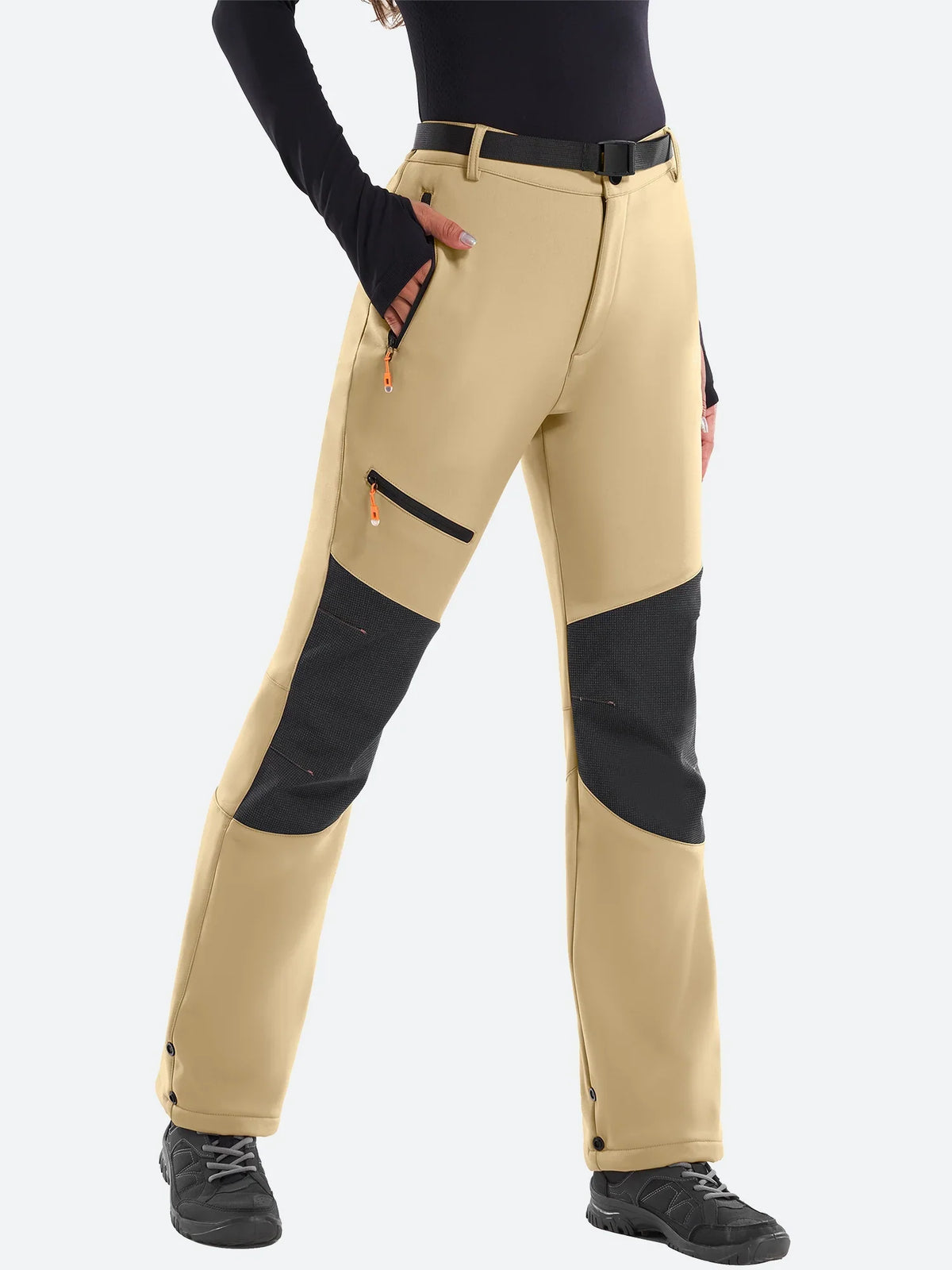 Women's Ski Pants with Fleece Lining, Waterproof, Reinforced Knees