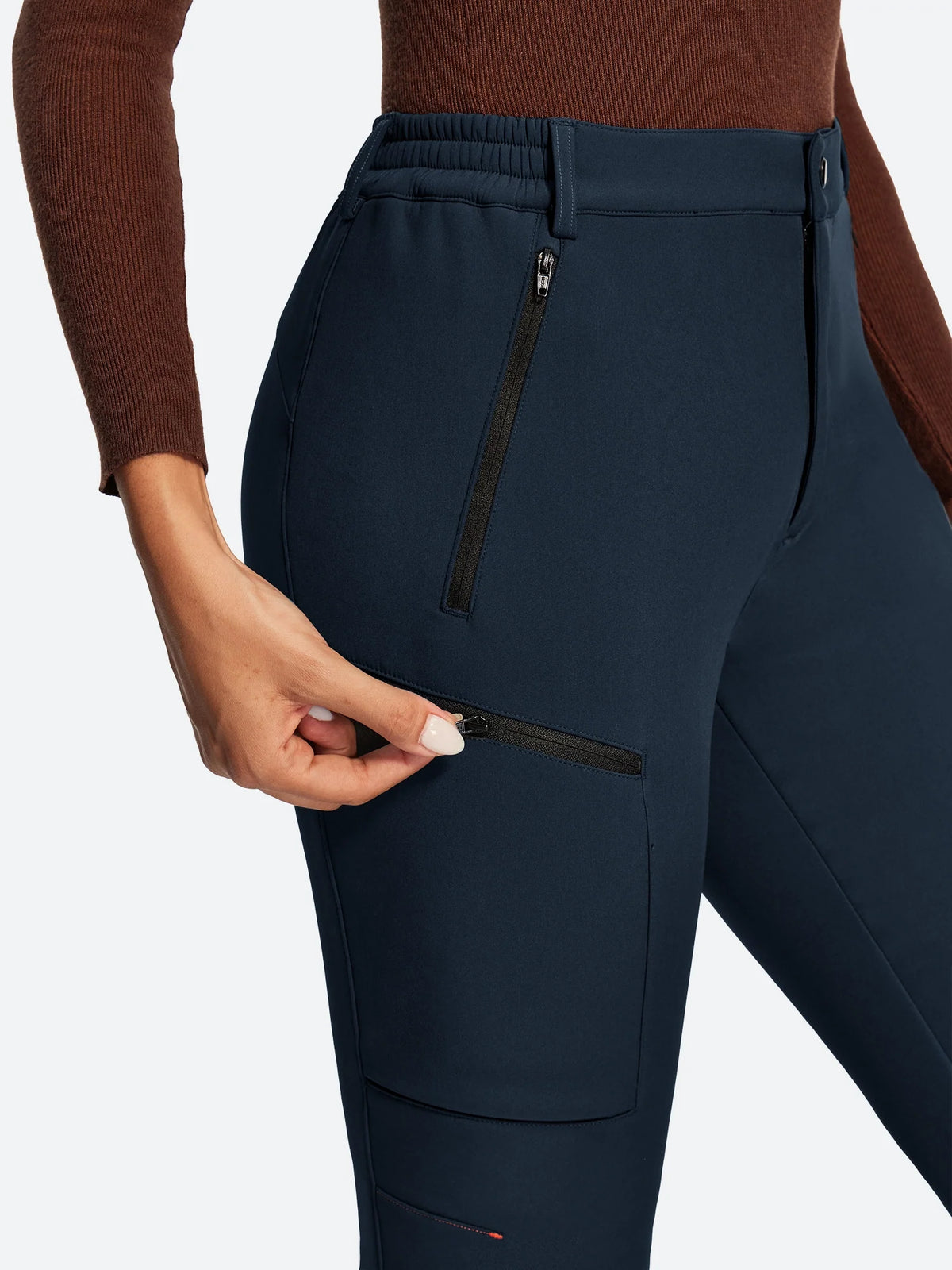 Women's Fleece Lined Waterproof Softshell Insulated Snow Ski Pants