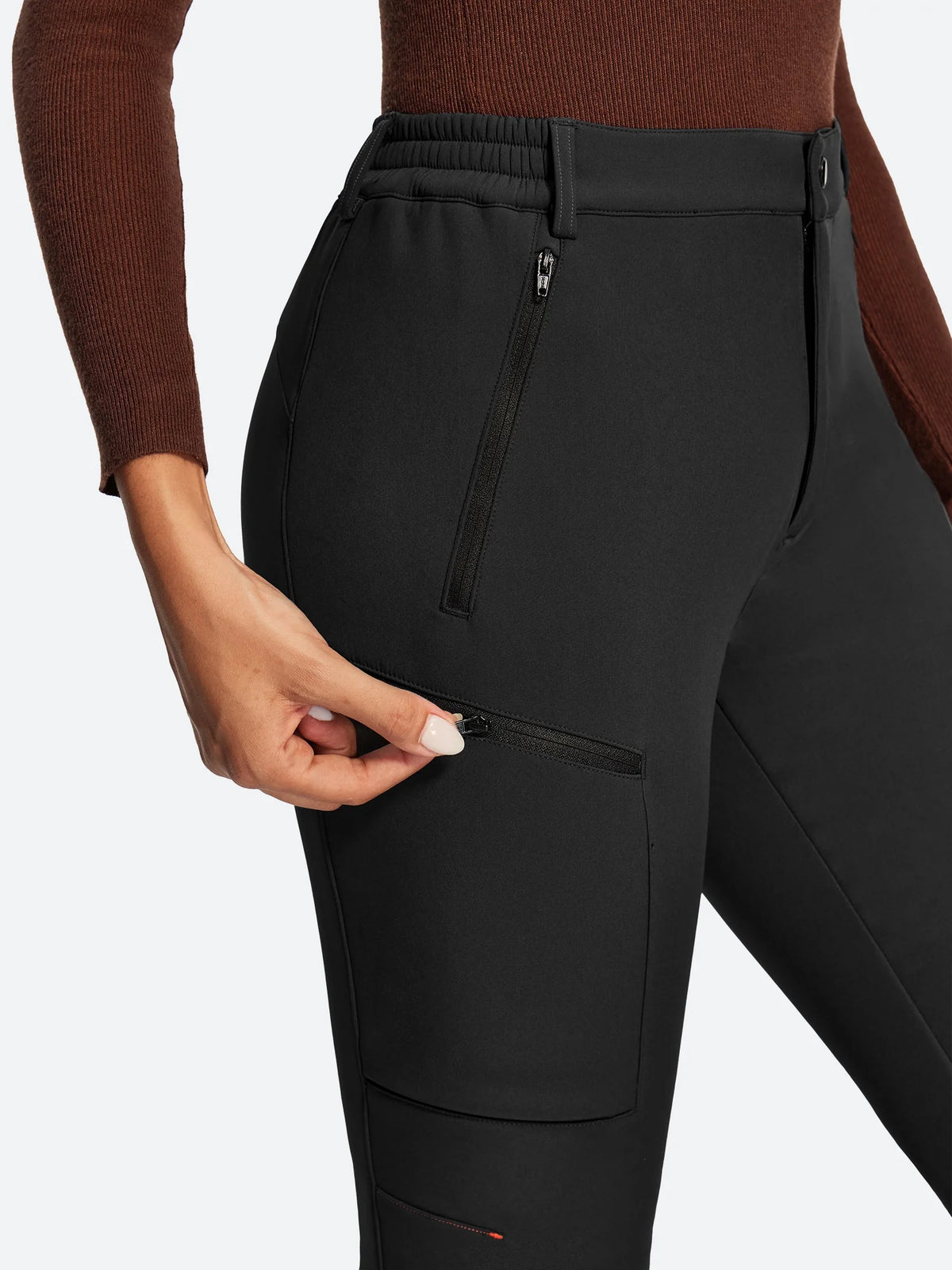 Women's Fleece Lined Waterproof Softshell Insulated Snow Ski Pants
