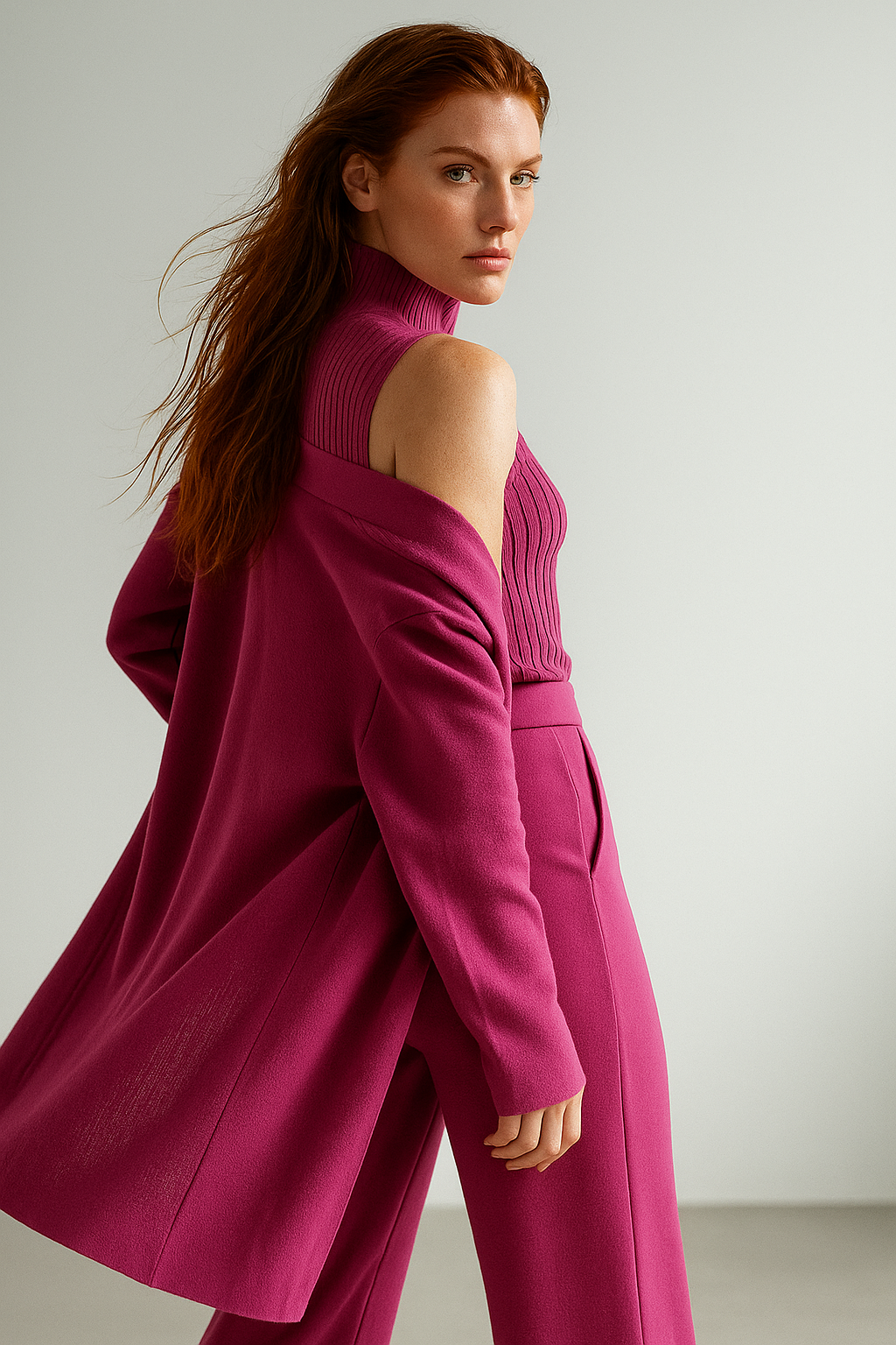 Women's Knit Lounge Set with Long Cardigan and Wide Leg Pants