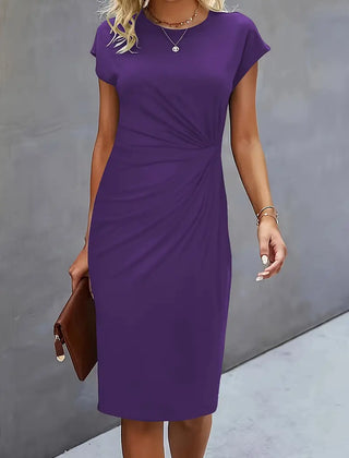 Katie | Womens Classic Short Sleeve Bodycon Dress 19