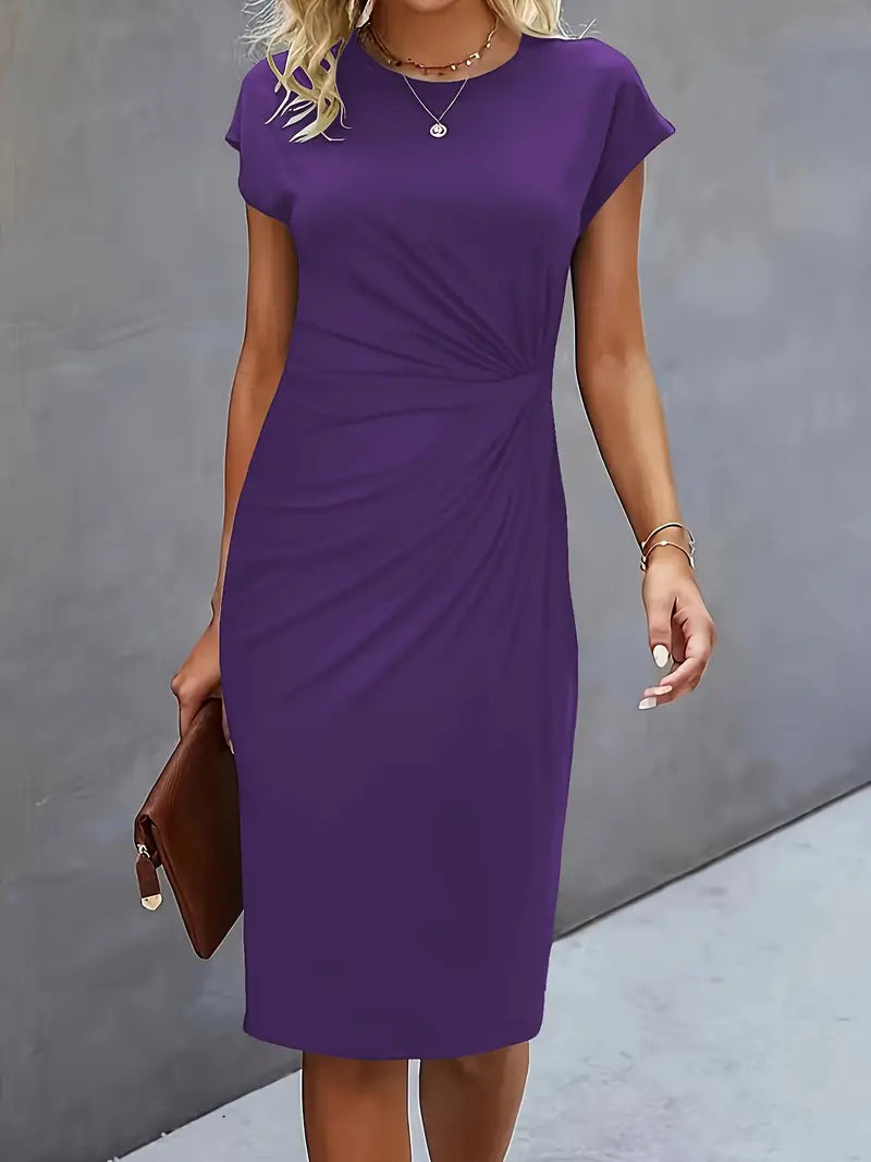 Katie | Womens Classic Short Sleeve Bodycon Dress 19
