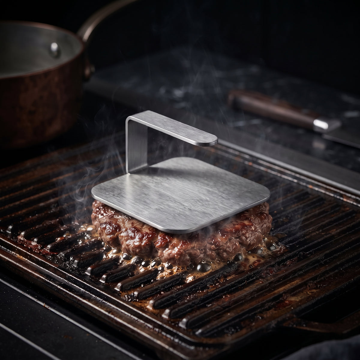 Stainless Steel Grill & Burger Press