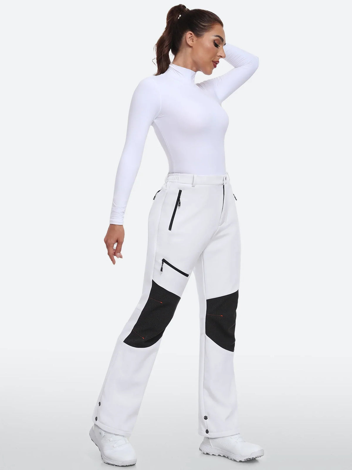 Women's Ski Pants with Fleece Lining, Waterproof, Reinforced Knees