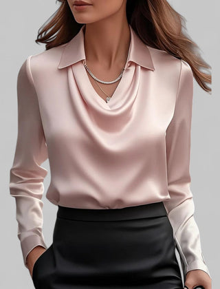 Scarlett | Womens Elegant Long Sleeve Satin Blouse 3