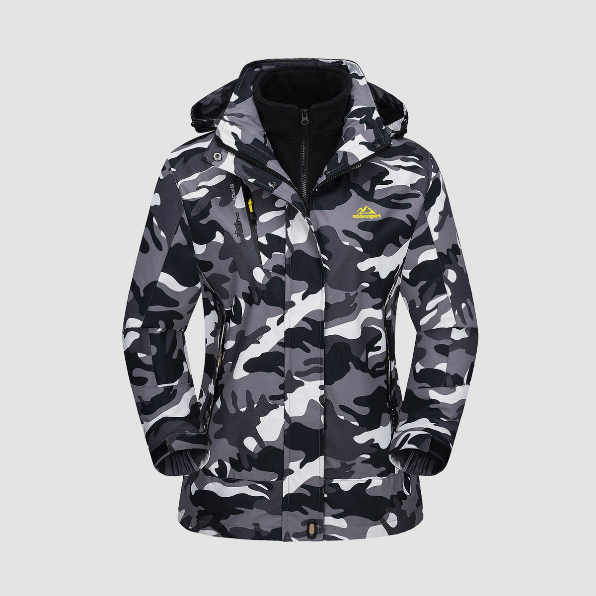 Women's 3-in-1 Waterproof Ski Jacket with Fleece Lining