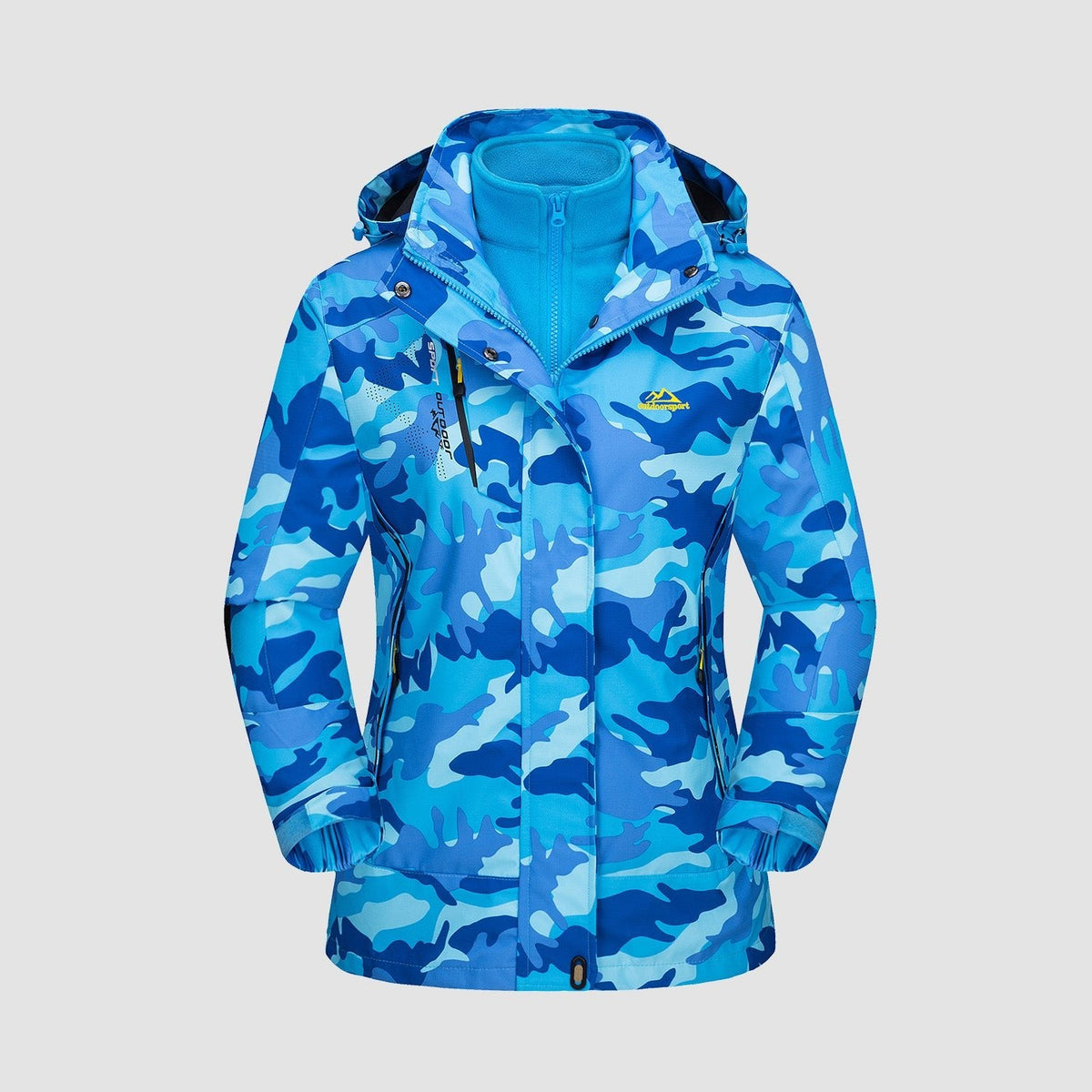 Women's 3-in-1 Waterproof Ski Jacket with Fleece Lining