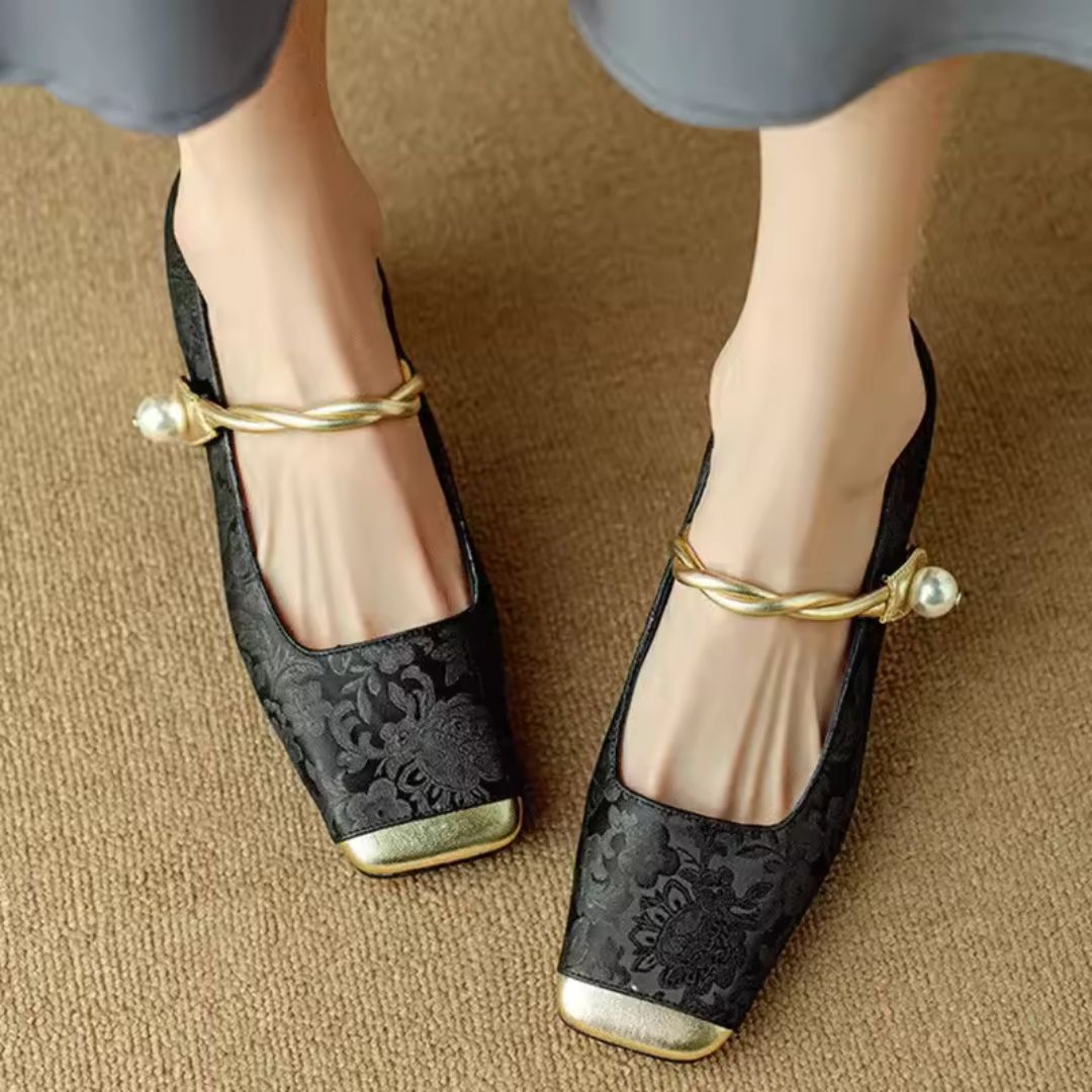 Isabella | Womens Gold Heels 5