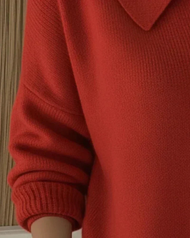 Women's Knit Cardigan With Pointed Collar And Button Front