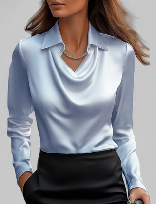 Scarlett | Womens Elegant Long Sleeve Satin Blouse 6