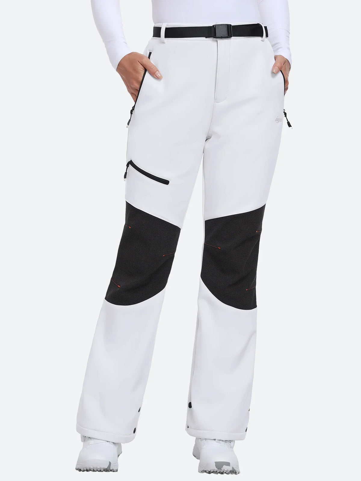 Women's Ski Pants with Fleece Lining, Waterproof, Reinforced Knees