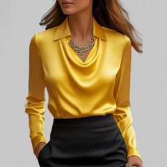 Scarlett | Womens Elegant Long Sleeve Satin Blouse 7