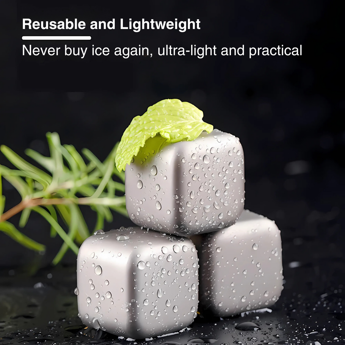 Pure Titanium Reusable Ice Cubes