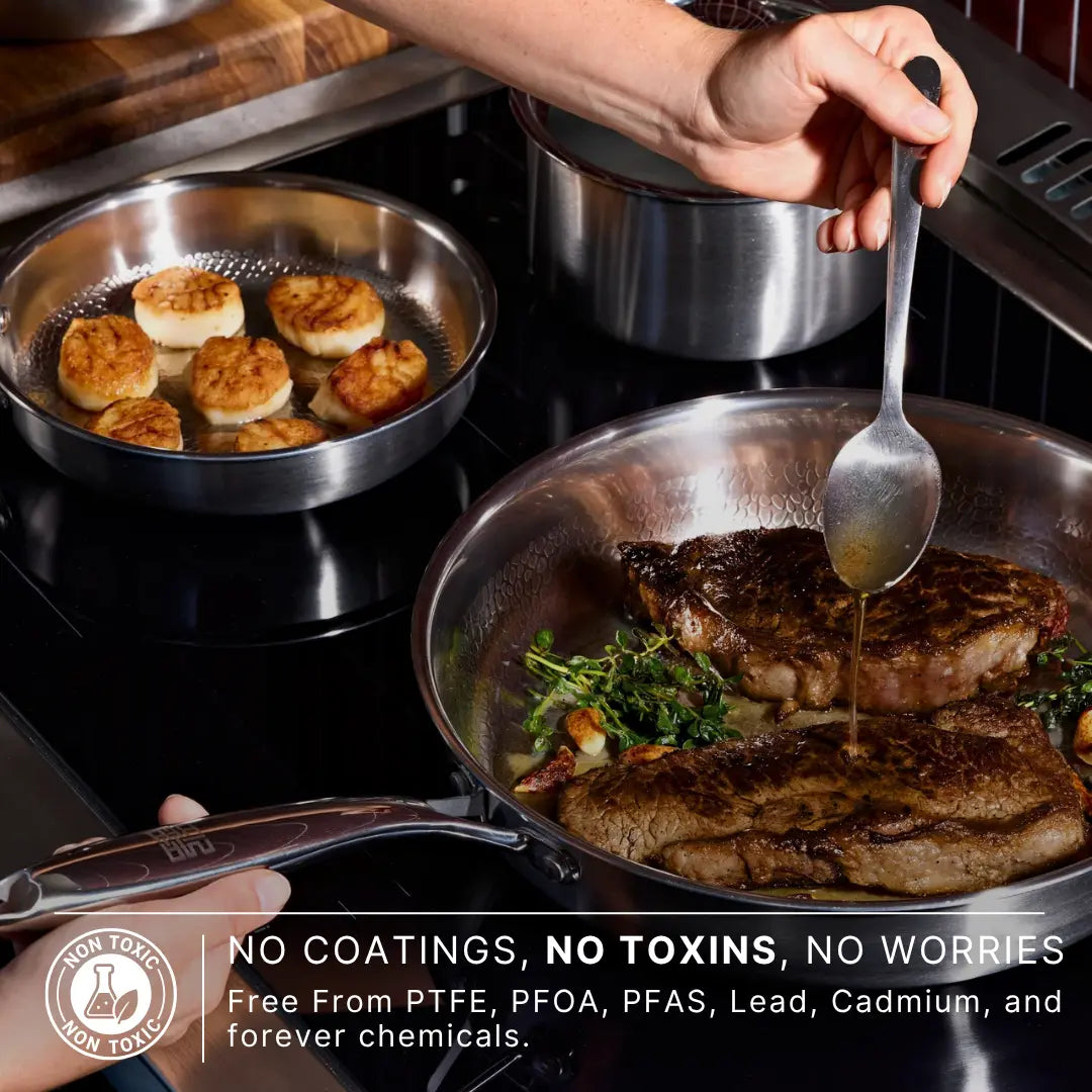Pure Titanium Hammered Cookware Set – 12-Piece