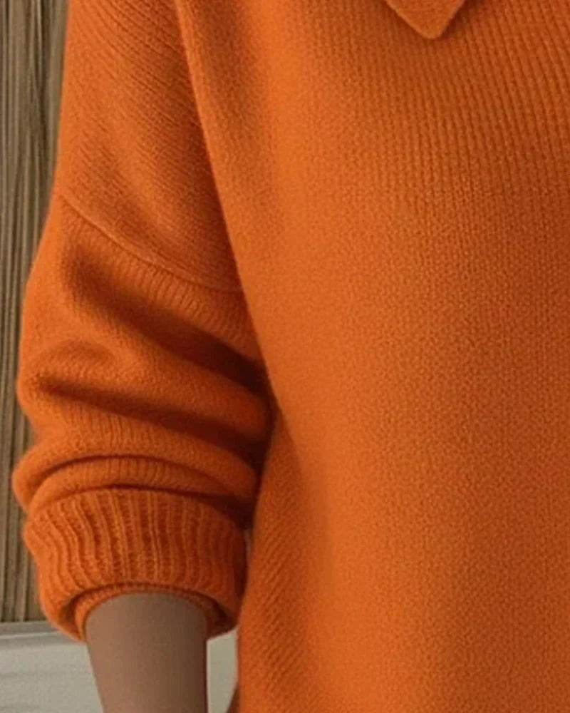 Women's Knit Cardigan With Pointed Collar And Button Front