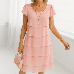 Karen | Womens Short Sleeve Layered Midi Dress 4