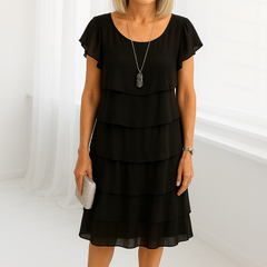 Karen | Womens Short Sleeve Layered Midi Dress 2