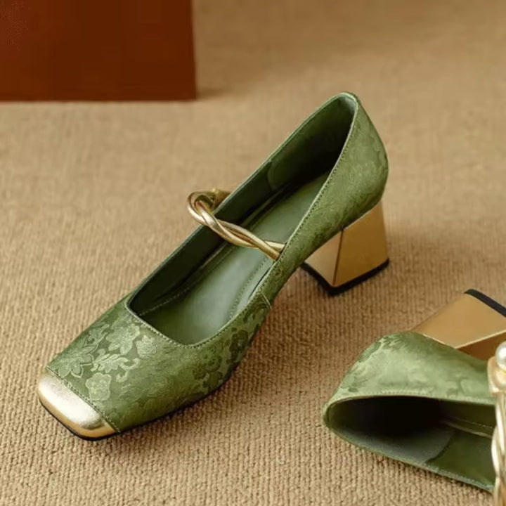 Isabella | Women's Gold Heels | Lunarafi