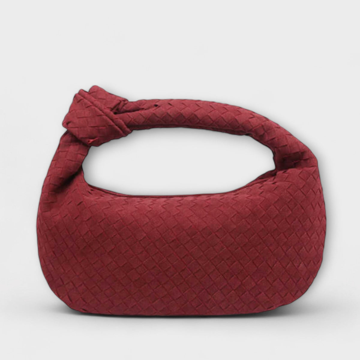 Women's Large Woven Faux Leather Knot Handle Bag