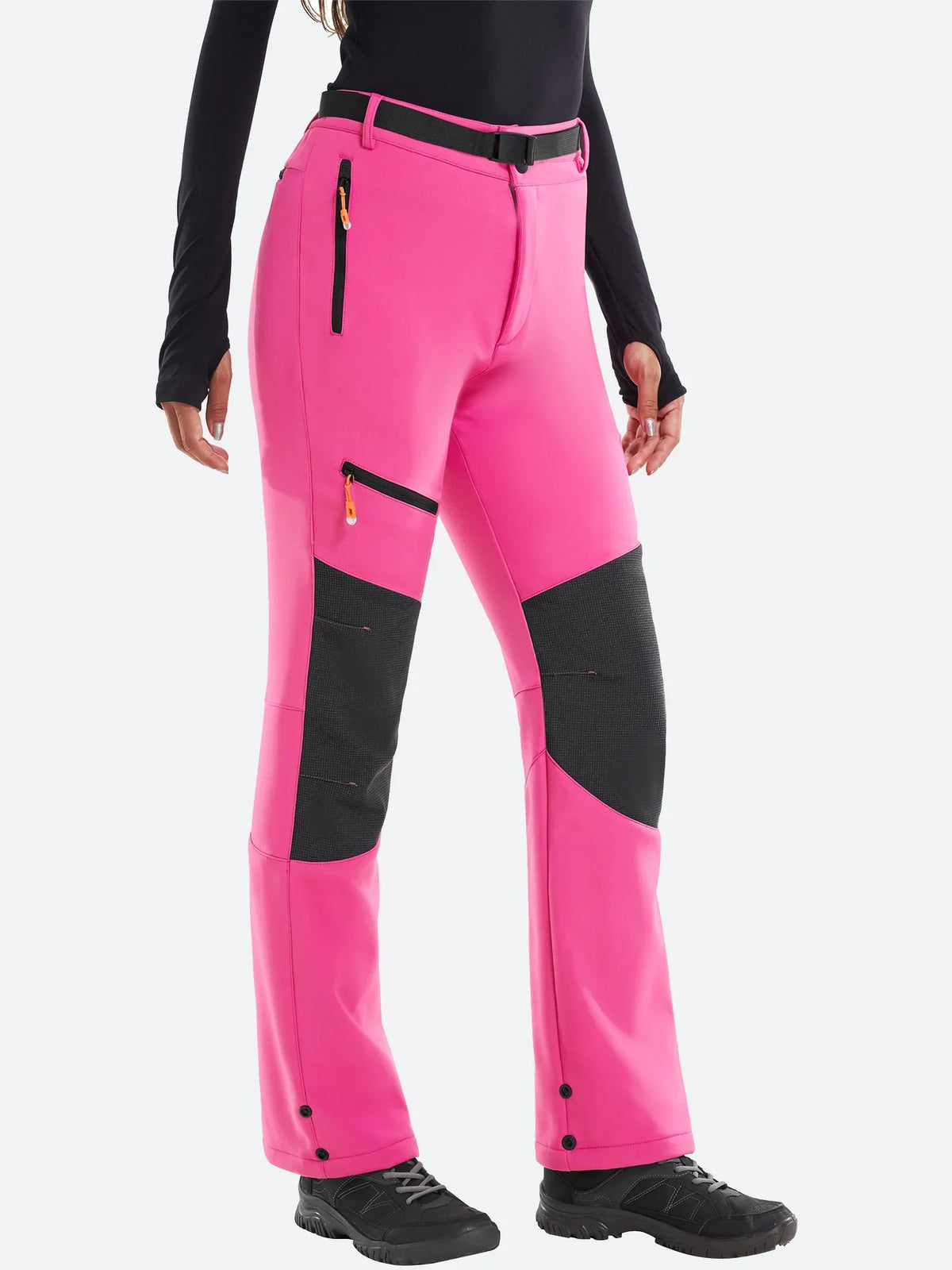 Women's Ski Pants with Fleece Lining, Waterproof, Reinforced Knees