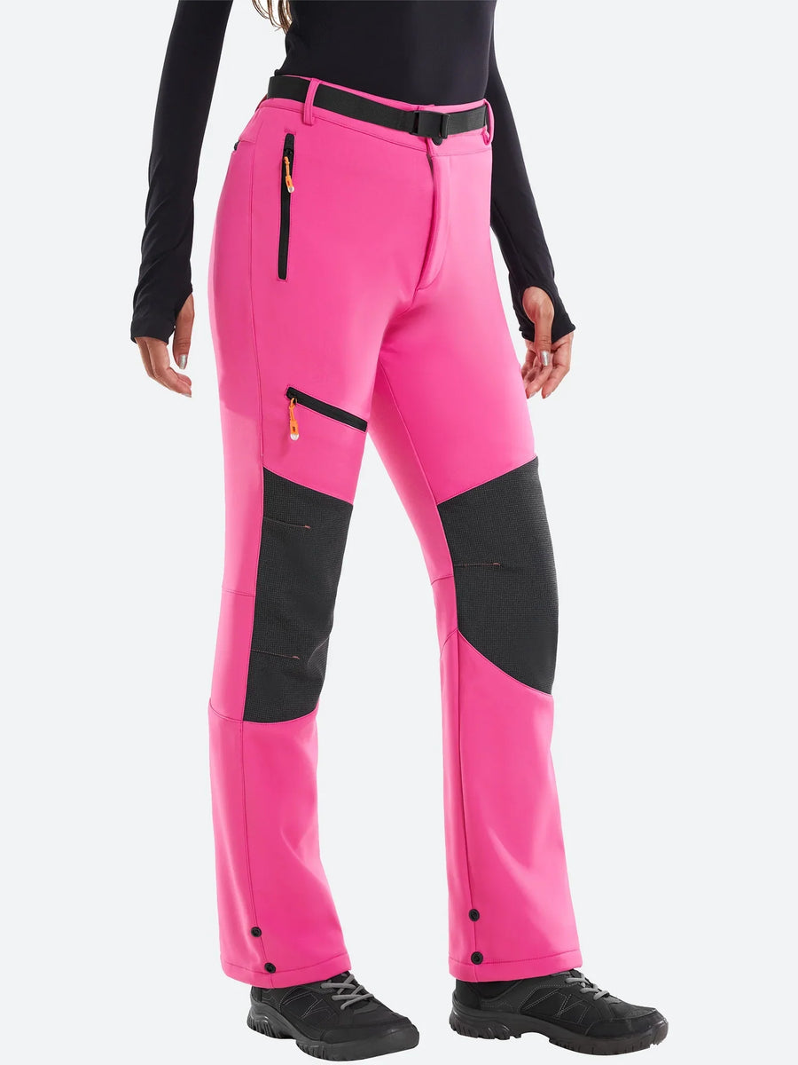 Women's Ski Pants with Fleece Lining, Waterproof, Reinforced Knees