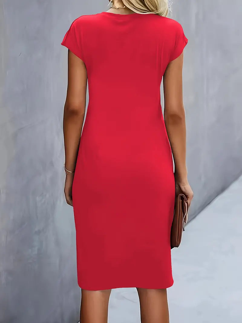 Katie | Womens Classic Short Sleeve Bodycon Dress 5