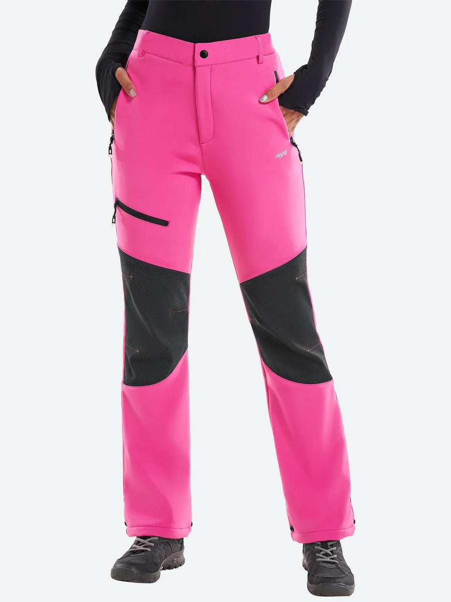 Women's Ski Pants with Fleece Lining, Waterproof, Reinforced Knees