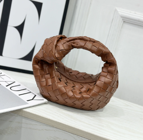 Mini Woven Handbag for Women with Knotted Handle
