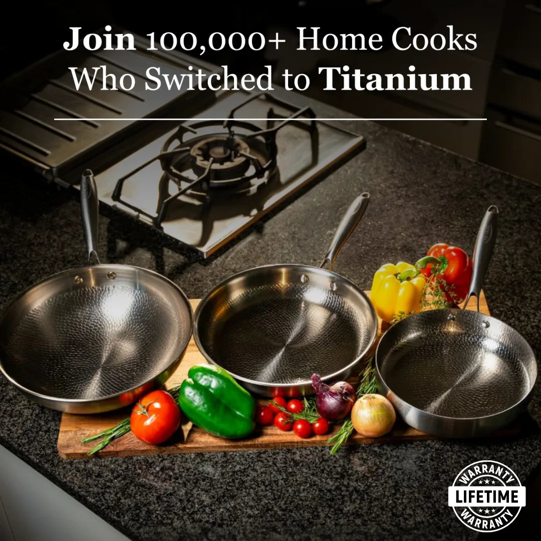 Pure Titanium Hammered Cookware Set – 12-Piece
