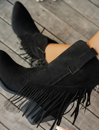 Calista | Women’s Wide Calf Western Cowboy Boots With Fringe 6
