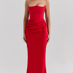 Elegant Strapless Bodycon Maxi Dress | Womens Formal Cocktail Dress for Weddings and Special Events 8